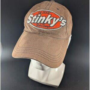 Y2k Legacy Stinky's Fish Camp Est 2007 Brown Adjustable Baseball Hat Cap Mens